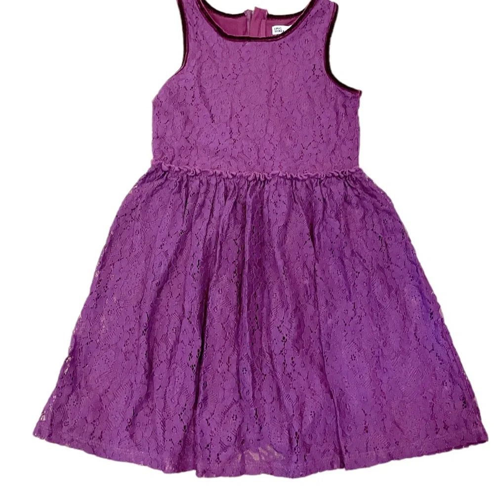 Epic Threads Lace Sleeveless Dress Velvet Accents Girls Size Medium